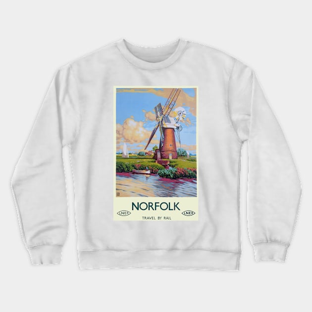 Vintage LNER Norfolk Poster Crewneck Sweatshirt by Random Railways